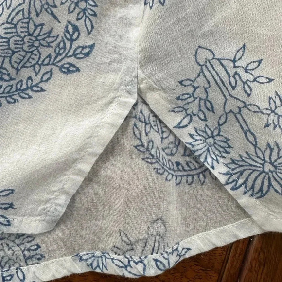 Alix Of Bohemia “Anna” Shirt In Lapis Bloom White/Blue Size Small EUC! - Picture 10 of 15